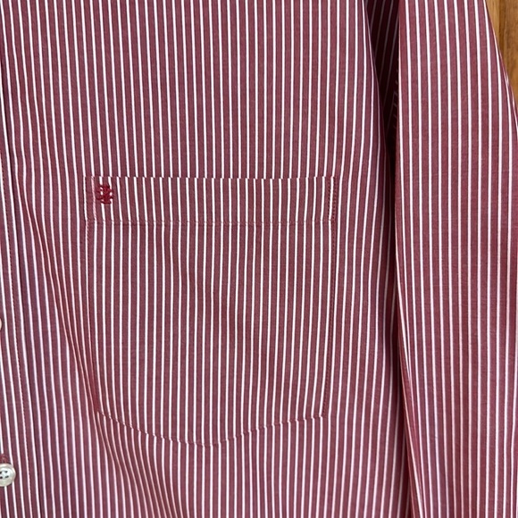 Izod Button-down Dress Shirt White/Red Striped XL - Picture 3 of 9